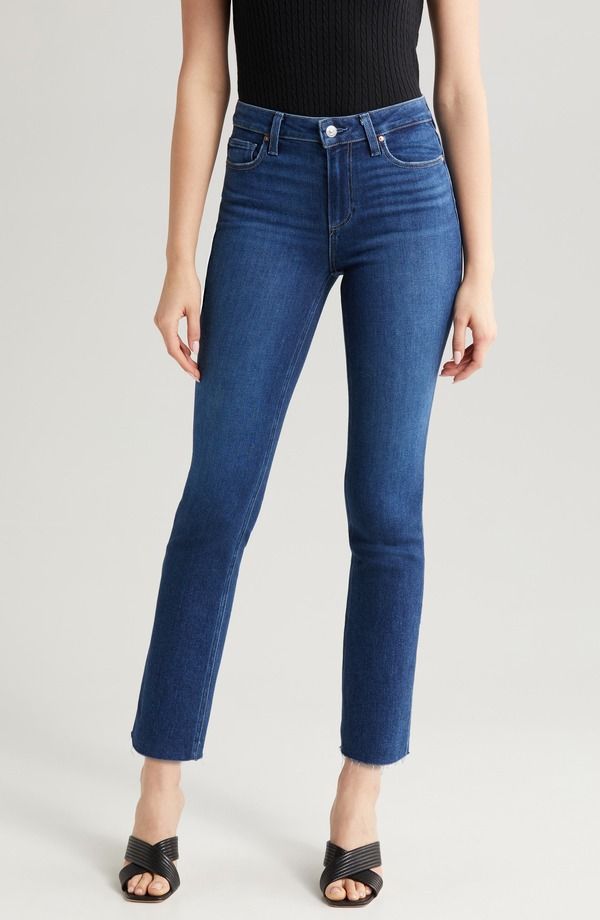 ペイジ レディース ボトムス デニムパンツ ストレート ジーンズ PAIGE Cindy Raw Edge Straight Leg Jeans Foreign Film