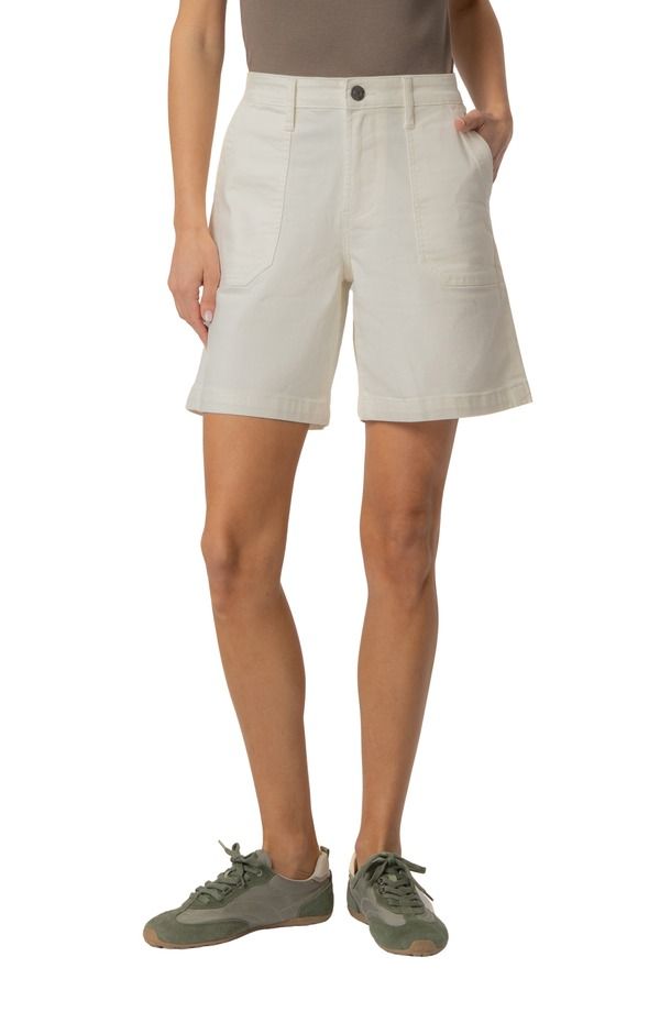 カットフロムザクロス レディース ボトムス デニムパンツ ハイウエスト ショートパンツ KUT from the Klothailey High Waist Denim Bermuda Shorts Ecru エクリュ