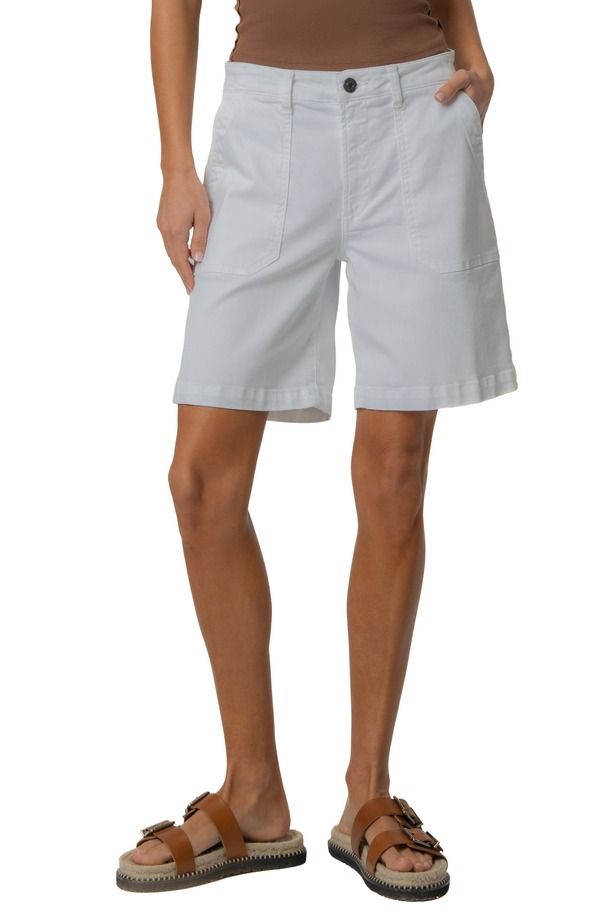 カットフロムザクロス レディース ボトムス デニムパンツ ハイウエスト ショートパンツ KUT from the Klothailey High Waist Denim Bermuda Shorts Optic White ホワイト