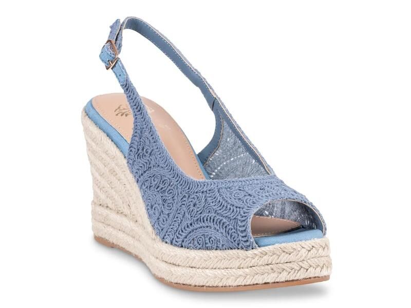 ジーシーシューズ レディース サンダル GC ShoesBowery Espadrille Wedge Sandal Blue ブルー