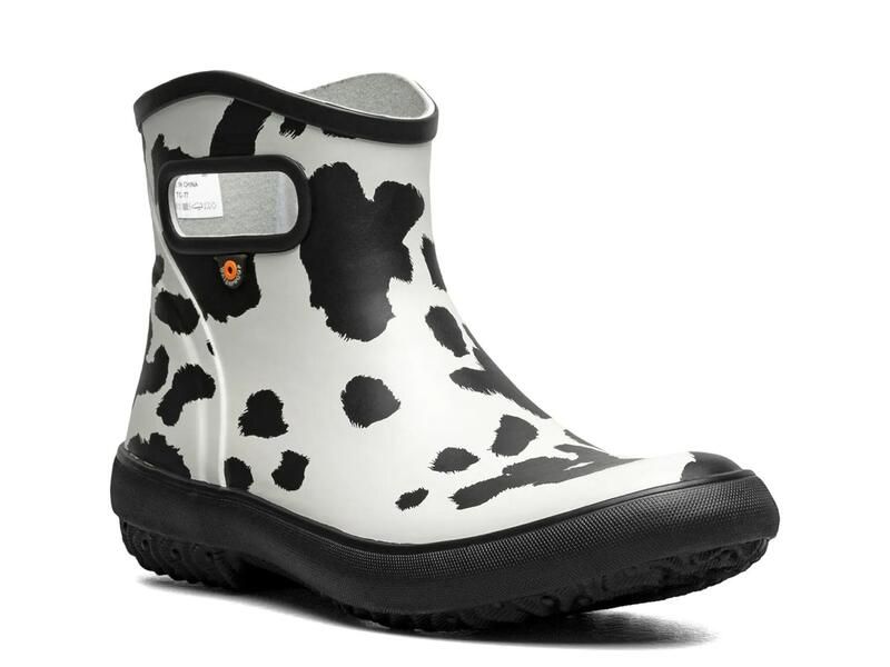 ボグス レディース シューズ ブーツ・レインブーツ BogsPatch Rain Boot Womens BlackWhite Cow Print ホワイト