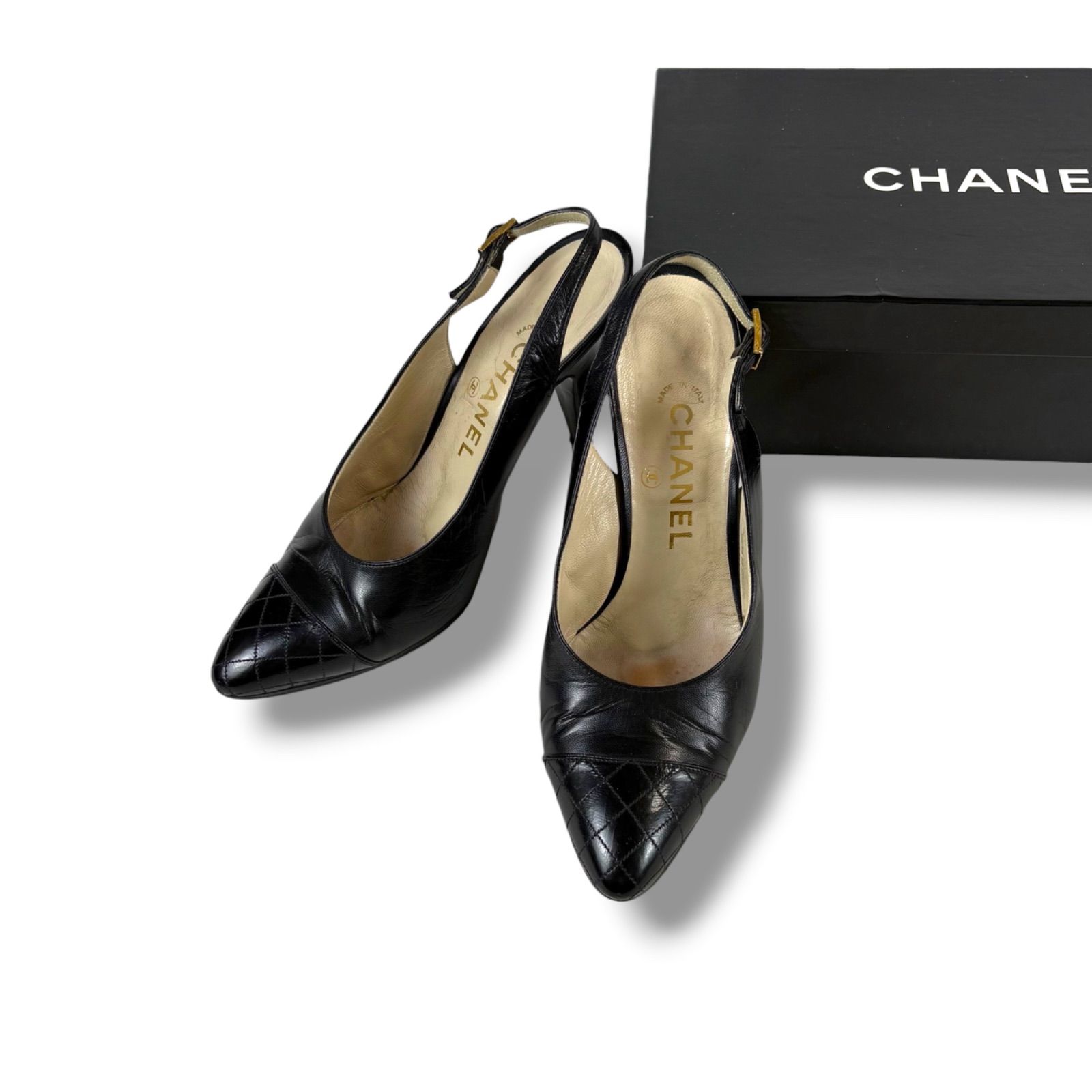 シャネル CHANEL マトラッセ スリングバックシューズ パンプス