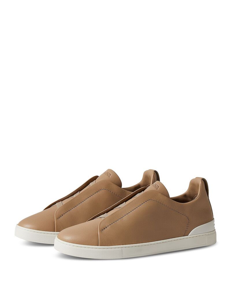 ゼニア メンズ シューズ スニーカー ZEGNA Mens Triple Stitch Secondskin Sneakers Beige ベージュ