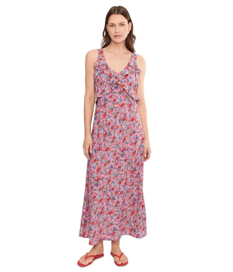 リヴァプール ロサンゼルス レディース トップス ワンピース フリル ノースリーブ マキシ Liverpoolos Angelesleeveless Ruffle Front Woven Maxi Dress Pink Multi ピンク