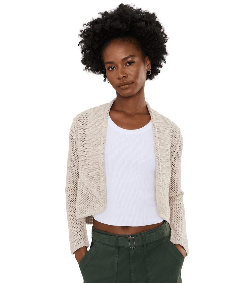 ニックプラスゾーイ レディース アウター ニット・セーター メッシュ カーディガン Niczoe Mesh Cocoon Cardigan Macadamia