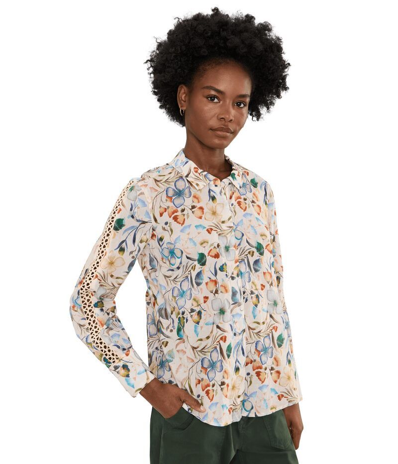 ニックプラスゾーイ レディース トップス シャツ コットン Niczoe Pressed Flowers Cotton Lawn Shirt Neutral Multi マルチカラー
