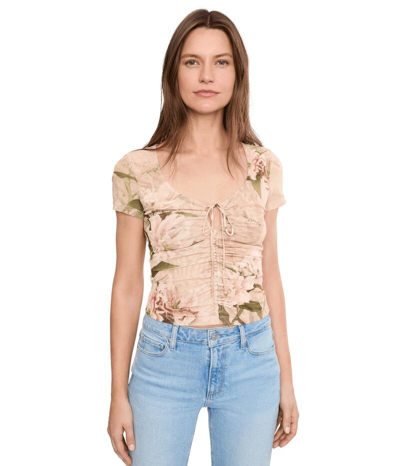 オールセインツ レディース トップス シャツ メッシュ Allsaints Gabby Mesh Top Crystal Pink ピンク