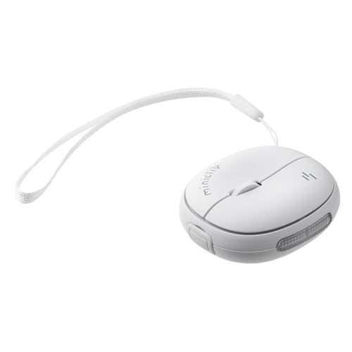 サンワダイレクト Bluetooth マウス 超小型 静音 充電式 5ボタン 持ち運び マルチペアリング対応 ストラップ付き モバイルマウス 携帯 miniclip ホワイト 400-MABT210W