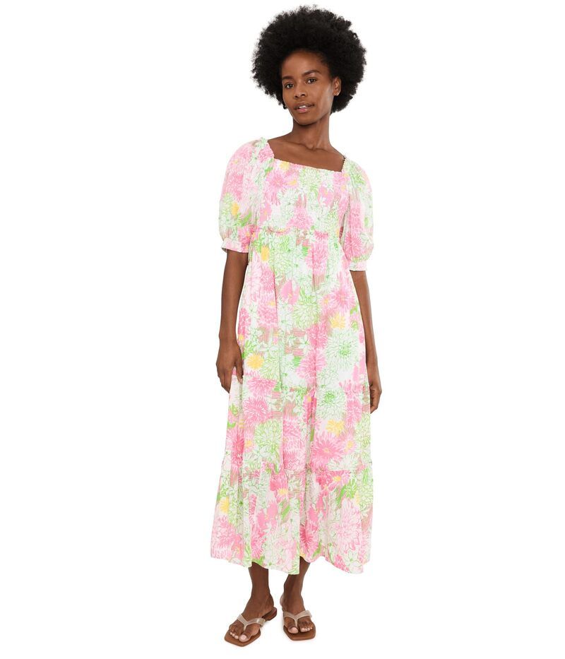 リリーピュリッツァー レディース トップス ワンピース シャーリング Lilly Pulitzer Hadly Short Sleeve Smocked Resort White Mu ホワイト