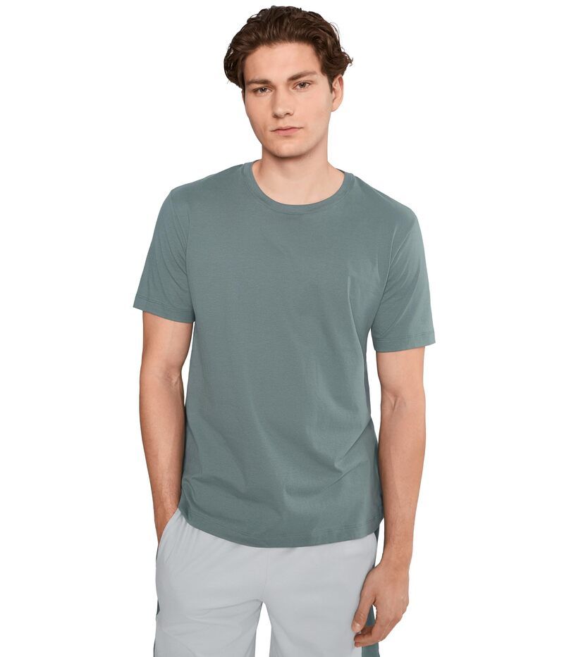 ハンロ メンズ トップス シャツ クルーネック Hanro Living Short Sleeve Crew Neck Shirt Studio Green グリーン