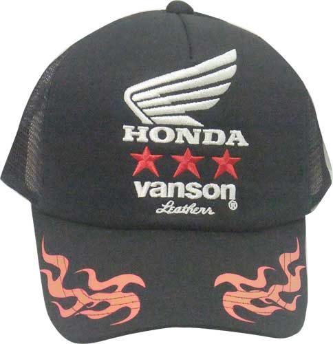 CAP キャップ HONDA×バンソン VANSON 刺繍 HRV-2606 黒