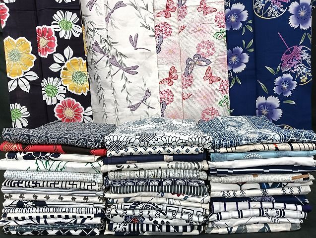 平和屋着物■浴衣 まとめて 45点 蝶 蜻蛉 向日葵 花柄 型染め など 着用可能多数 未使用品あり mmm1167