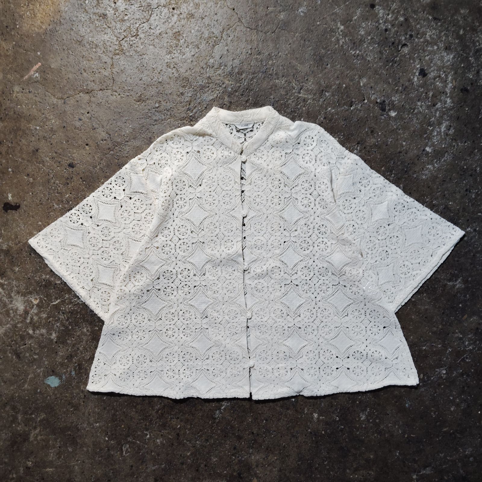 CLANE CHEMICAL LACE OVER CHINA SHIRT アイボリー クラネ ケミカル 