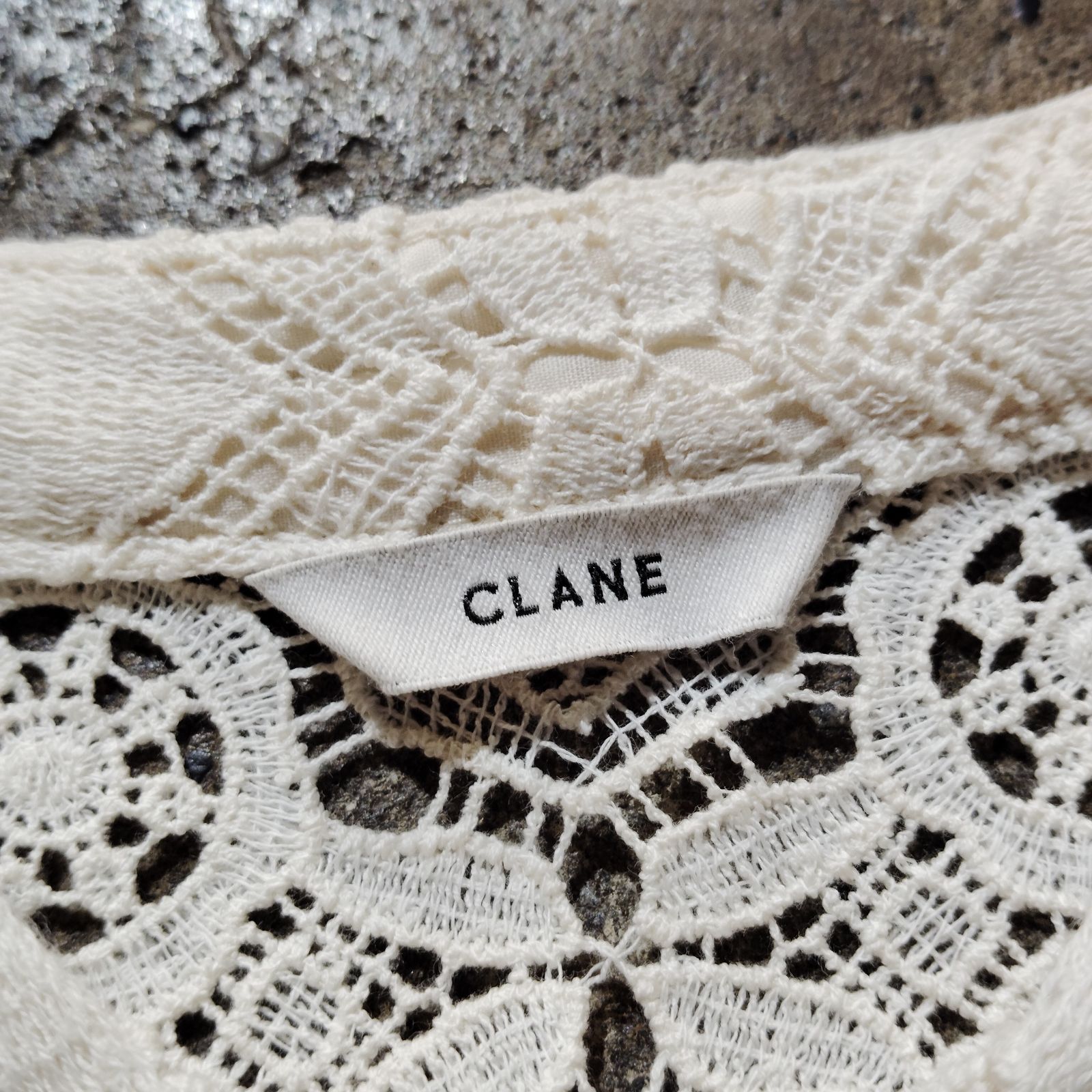 CLANE CHEMICAL LACE OVER CHINA SHIRT アイボリー クラネ ケミカル 