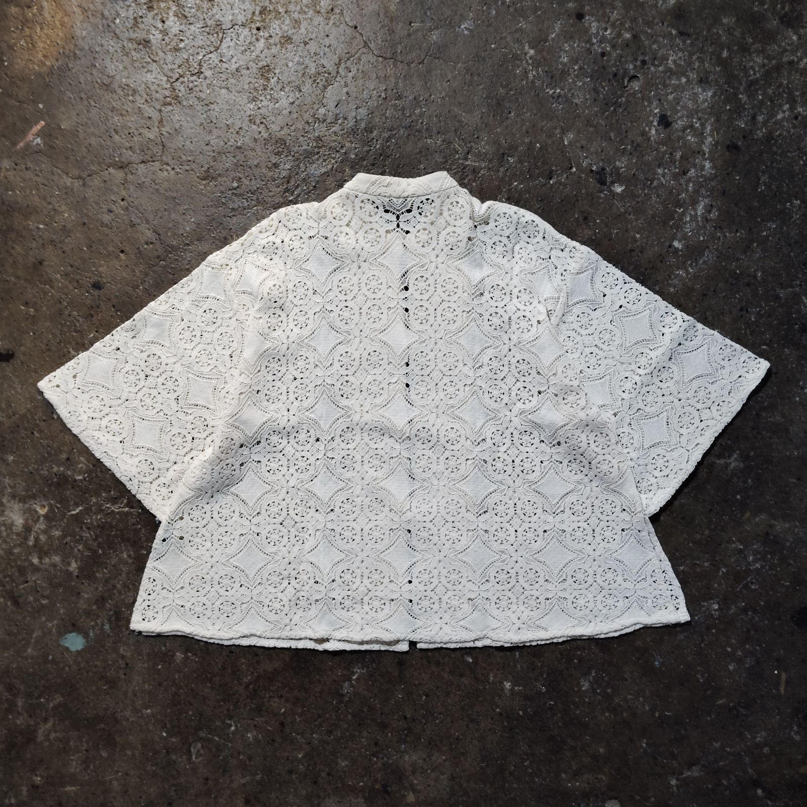 CLANE CHEMICAL LACE OVER CHINA SHIRT アイボリー クラネ ケミカル