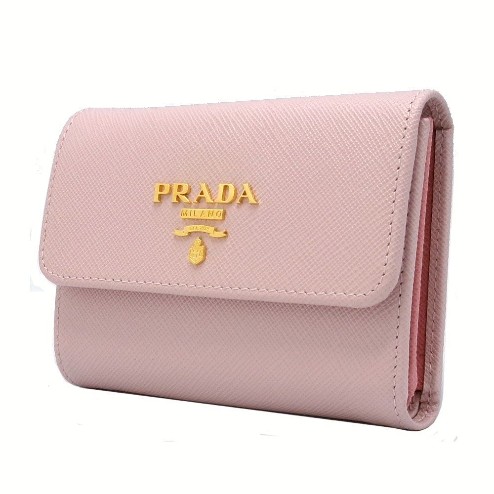 【新品】プラダ 財布 三つ折り財布 PRADA サフィアーノ ロゴ コンパクト ウォレット 1MH025 ALABASTRO+PETAL(ライトピンク系×ピンクマルチ) SAFFIANO MULTIC アウトレット レディース 送料無料 60,500円