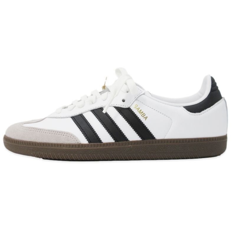 未使用 adidas アディダス 27cm SAMBA OG B75806 サンバ ガムソール レザー 2024年製 CLOUD WHITE/CORE BLACK 99000904