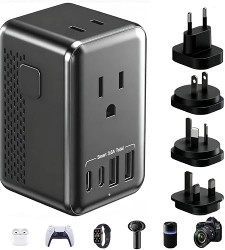超小型 220Vから100V 変圧器 海外旅行用 海外コンセント変換プラグ 正弦波変圧器 降圧変圧 2USBポート2Type-cポート 海外旅行用ドライヤー最大韓国/中国/アメリカ/ヨーロッパ/アジア/南アフリカ等び200 ヶ国への対応日本製100V電気製so 5,267円