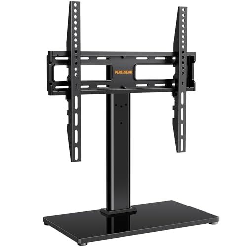 PERLEGEAR テレビスタンド 卓上タイプ 24~60インチ対応 耐荷重40kg 9段階高さ調節 左右30°首振り ロータイプ テレビ台 壁寄せ tvスタンド VESA75×75~400×400mmso