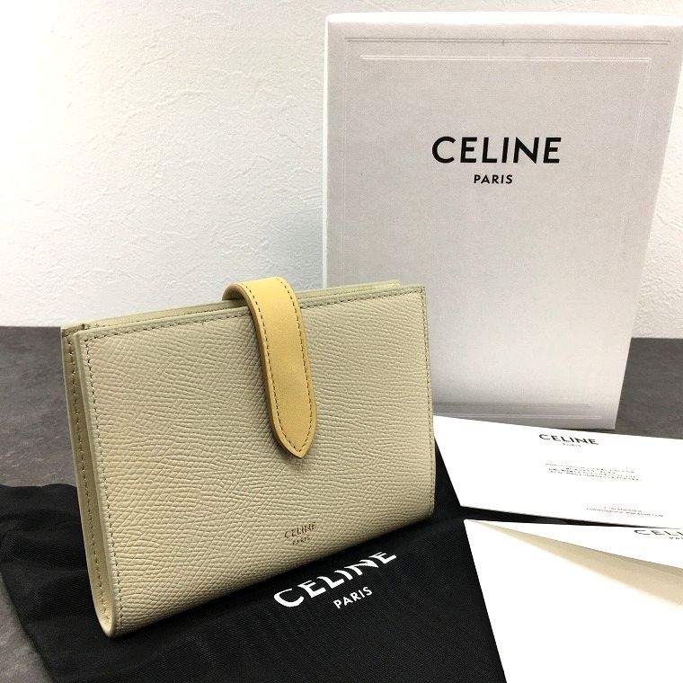 送料込み！ 極美品 CELINE ミディアムストラップウォレット クリーム 箱付き 95