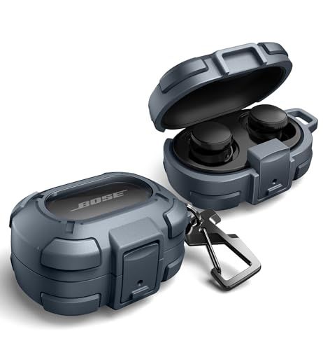 Dexnor for Bose QuietComfort イヤホンケース 落下防止ロック付き 耐衝撃性 頑丈なバンパーケース 保護カバー カラビナ&キーリング&クリーナーキット付き Bose QuietComfort Earbuds 2024用 - ブルーt 5,110円