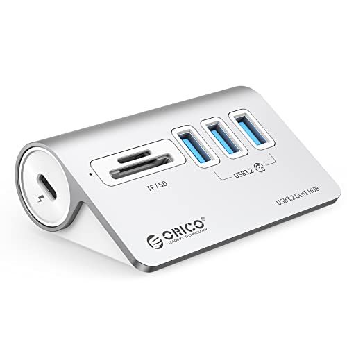 ORICO USBハブ USB3.0 5Gbps高速転送 MicroSD/SDカード スロット搭載 セルフパワー/バスパワー両対応 5ポート 50cmケーブルと変換アダプタ付き USB C/USB Aデバイス両対応 Windows/Linux/Mac OS/t