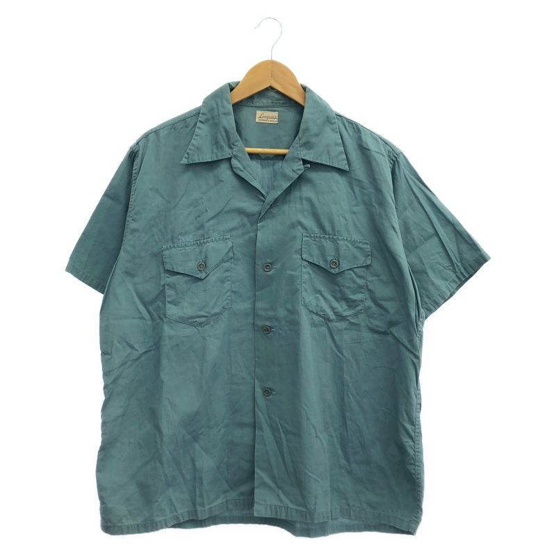 【中古】50s longwear OPEN COLLAR S/S SHIRT サイズ表記なし ブルー ロングウェア [17]