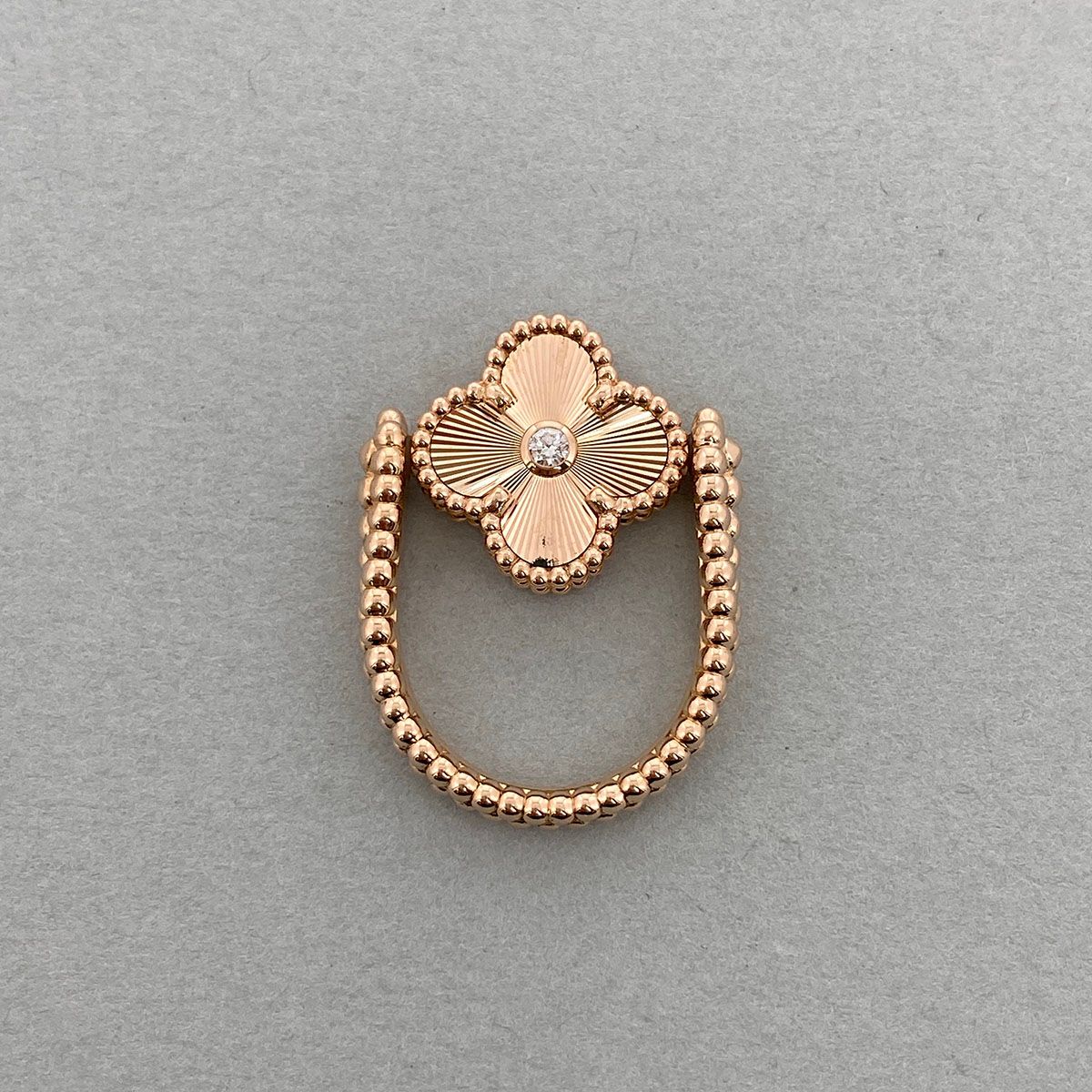 Van Cleef & Arpels ヴァンクリーフ＆アーペル ヴィンテージアルハンブラ リング カーネリアン 750PG リング・指輪 VCARP7U550 レディース K18ピンクゴールド ピンクゴールド 中古