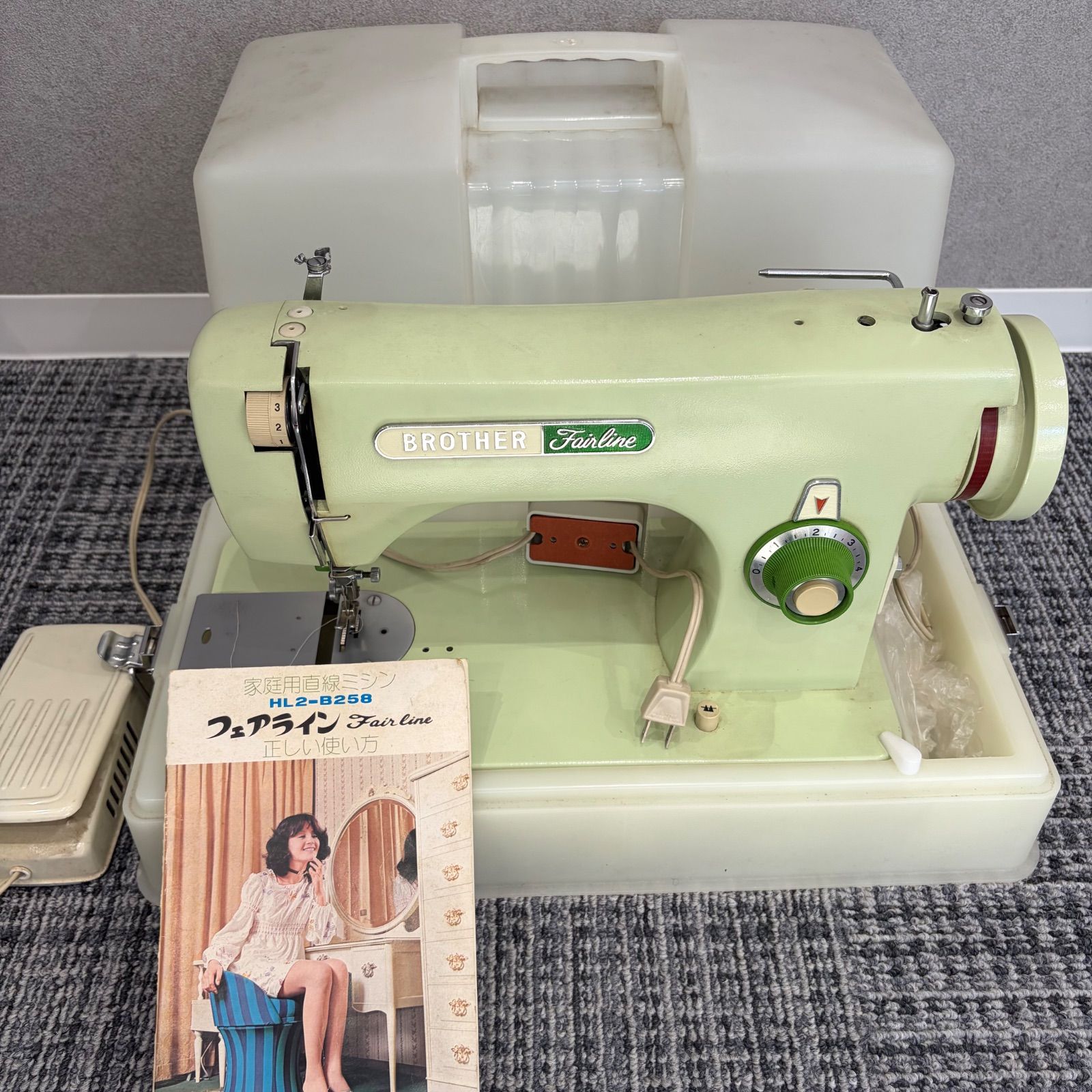BROTHER ブラザー Fairline フェアライン HL-2B258 アンティーク ミシン フットコントローラ付き