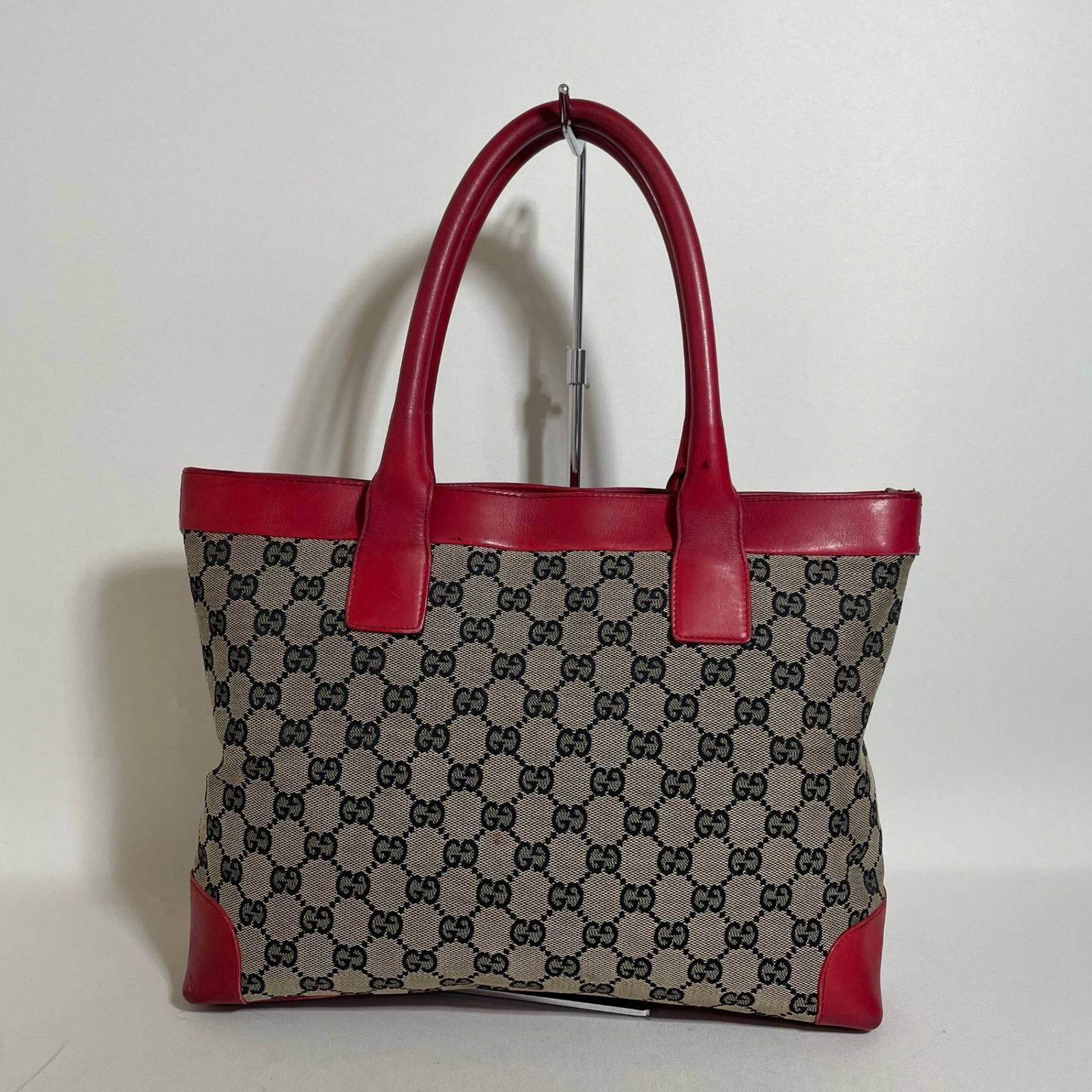 2604-108｜グッチ GGキャンバス ハンドバッグ レッド