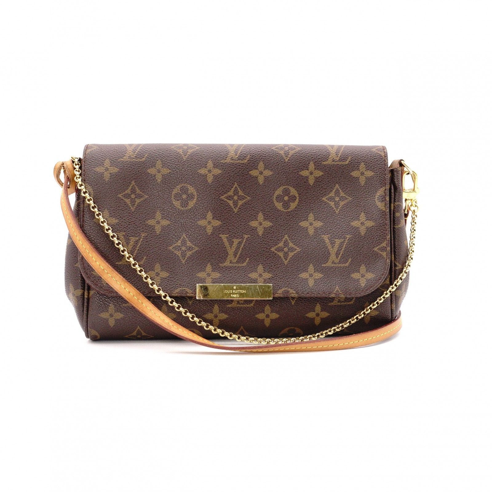 LOUIS VUITTON ルイヴィトン フェイボリット MM ダミエエベヌ ショルダーバッグ レザー PVC ブラウン系