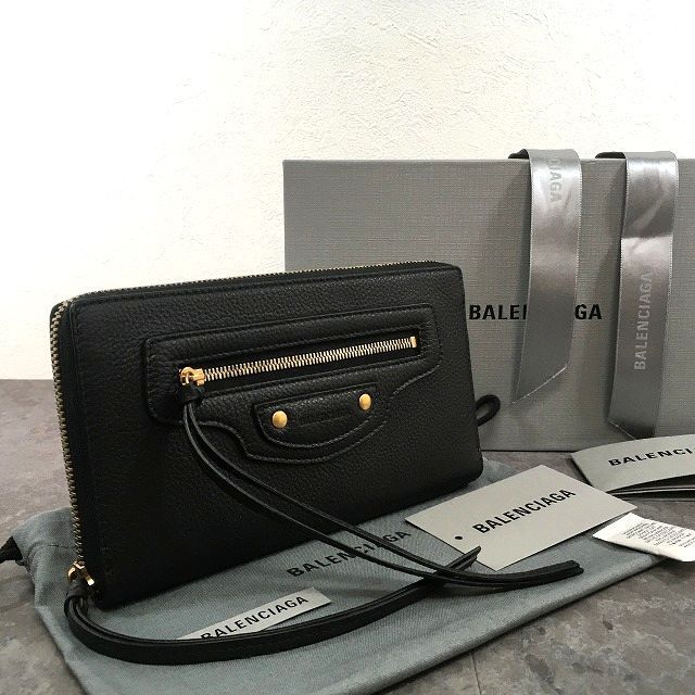 99 送料込み！ 未使用品 BALENCIAGA ジップウォレット 640115 ブラック 箱付き