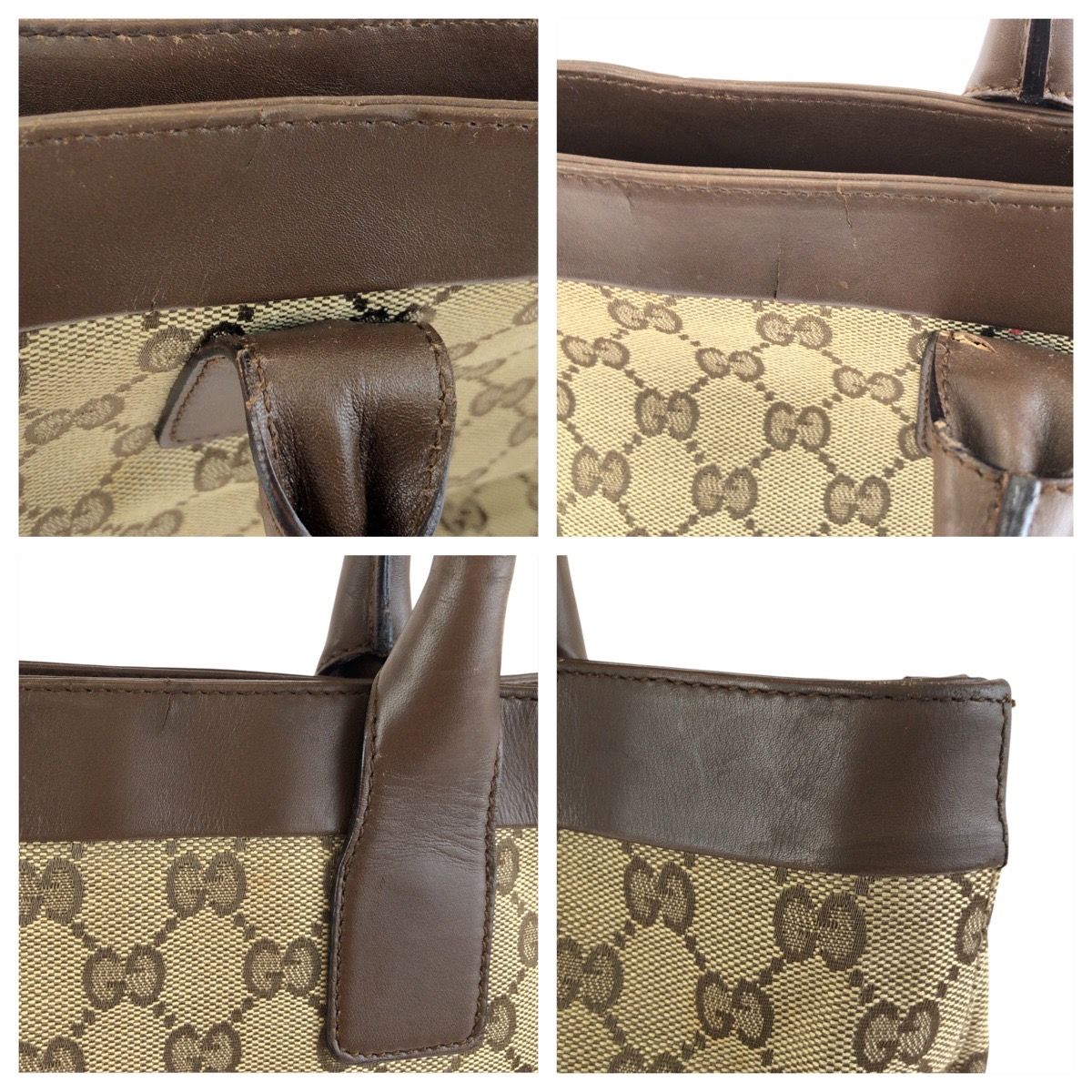 GUCCI グッチ ブラウン ベージュ GGキャンバス/レザー 002 1119