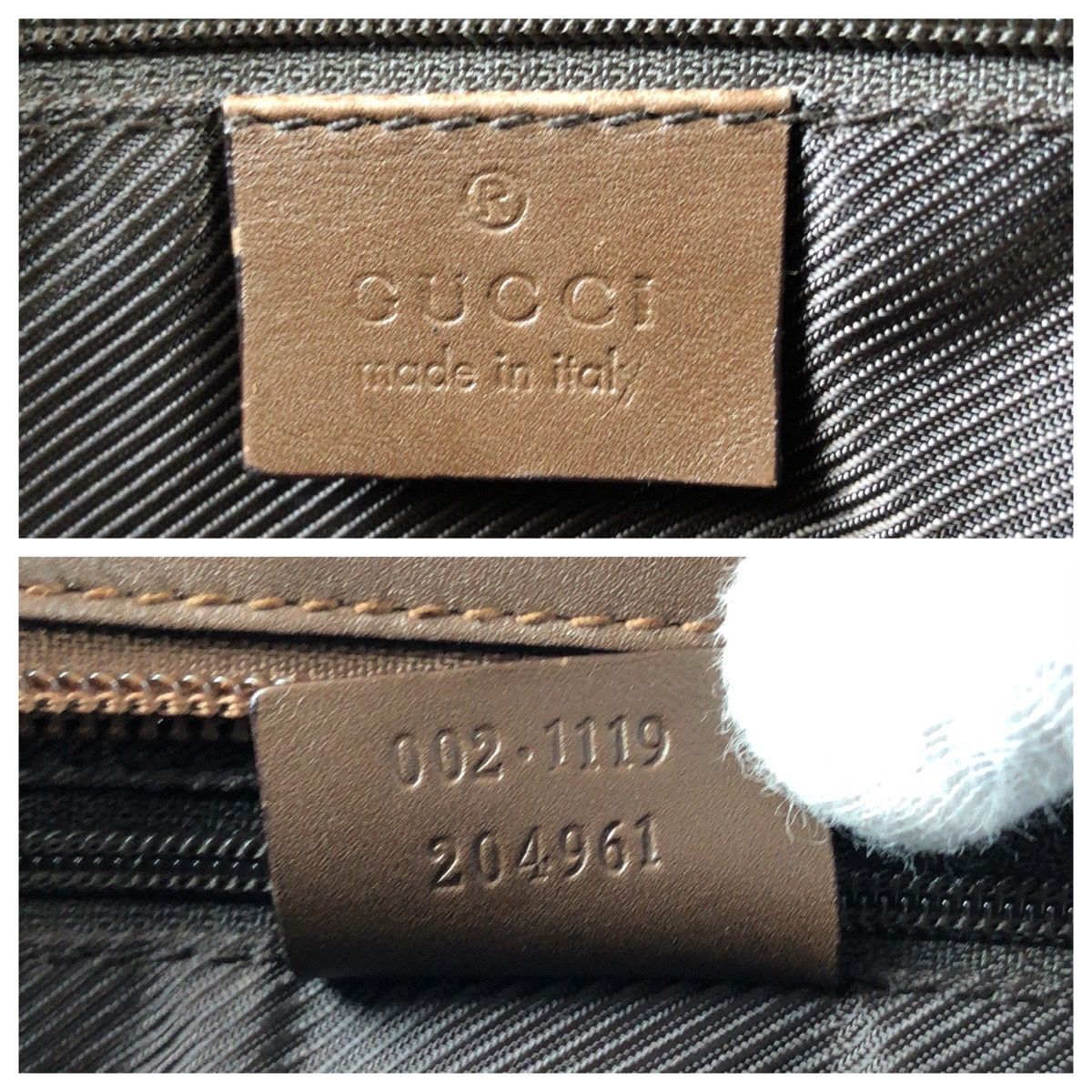 GUCCI グッチ ブラウン ベージュ GGキャンバス/レザー 002 1119 