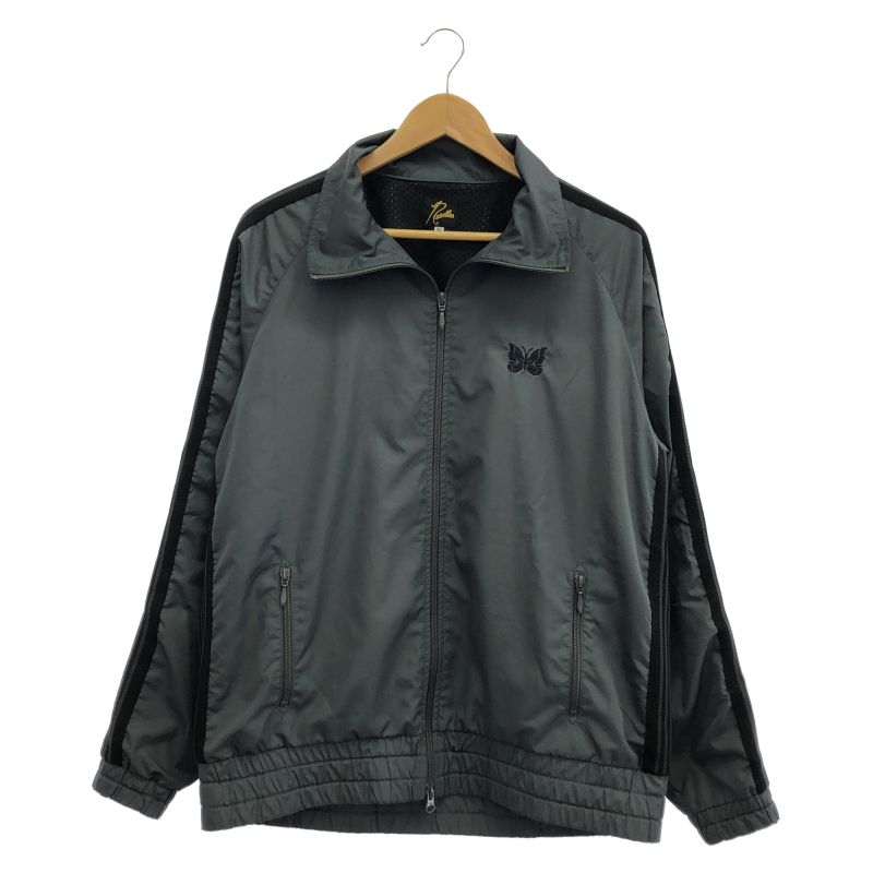 【中古】Needles Nylon Track Jacket サイズXL PU1607 グレー×ブラック ニードルス[17]