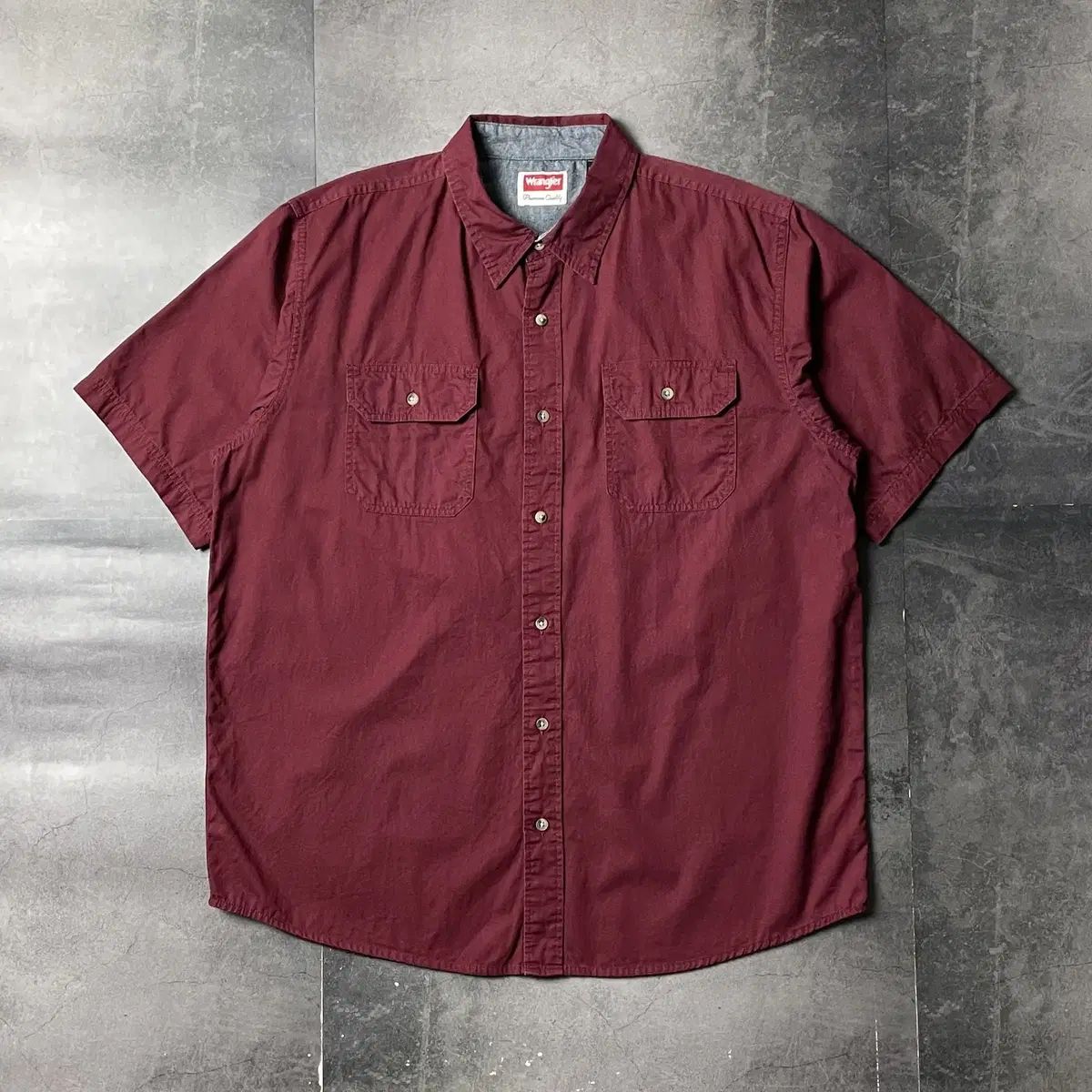 WRANGLER ラングラー ヴィンテージ ワイン フラップポケット 半袖 ワークシャツ A00988