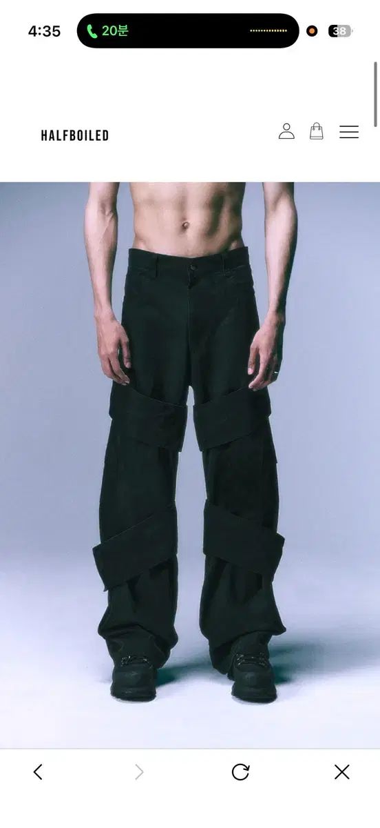 ハーフボイルド カーゴ ワイド パンツ ブラック 新商品