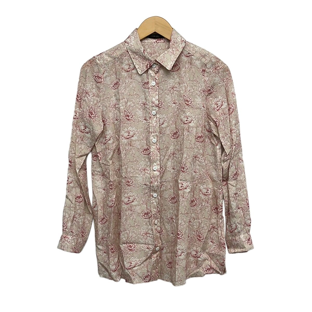 MACKINTOSH LONDON(マッキントッシュロンドン) 長袖シャツブラウス サイズ38 M レディース美品 - ベージュ×ボルドー×白 花柄