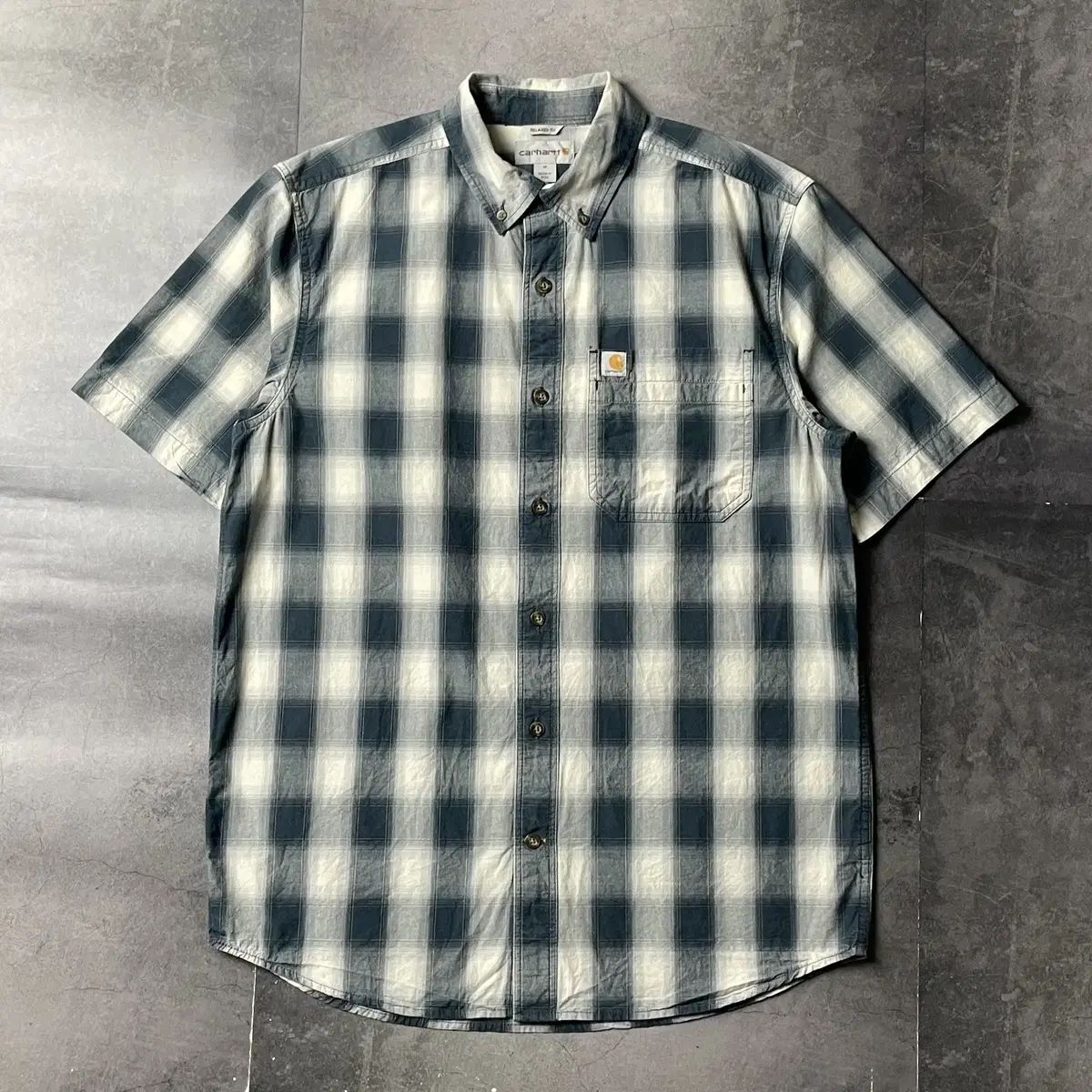 Carhartt カーハート ブルー CHECK ダウンボタン 半袖 ウォーク シャツ A00989 6,493円