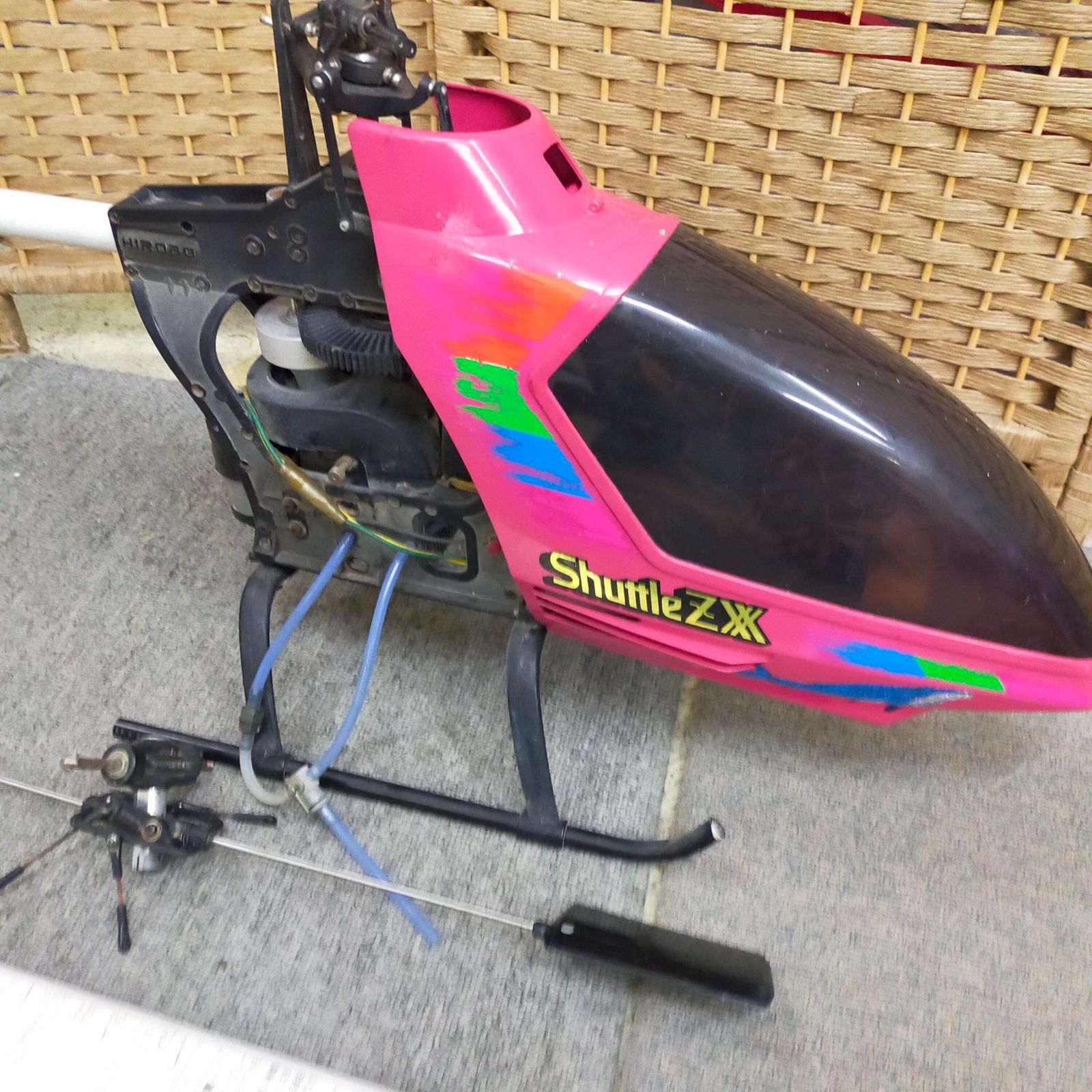ヒロボー　シャトルZXX JRプロポ付 HIROBO Shuttle ZXX ラジコンヘリ ジャンク品 JR PROPO max-6付き 部品