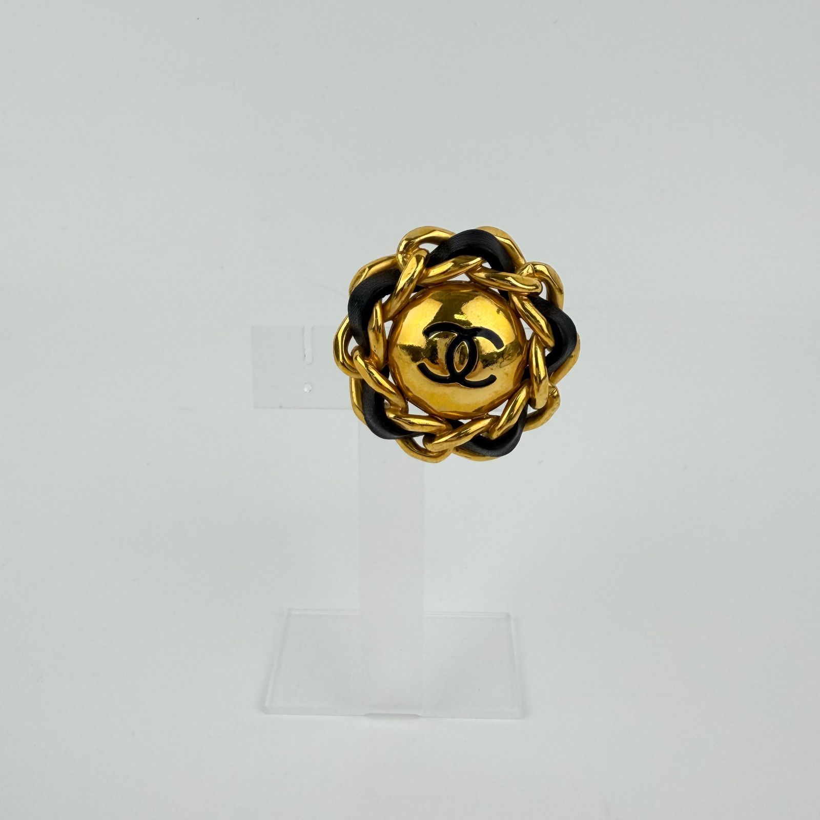 中古】CHANEL シャネル ココマーク 片耳イヤリング チェーン ゴールド