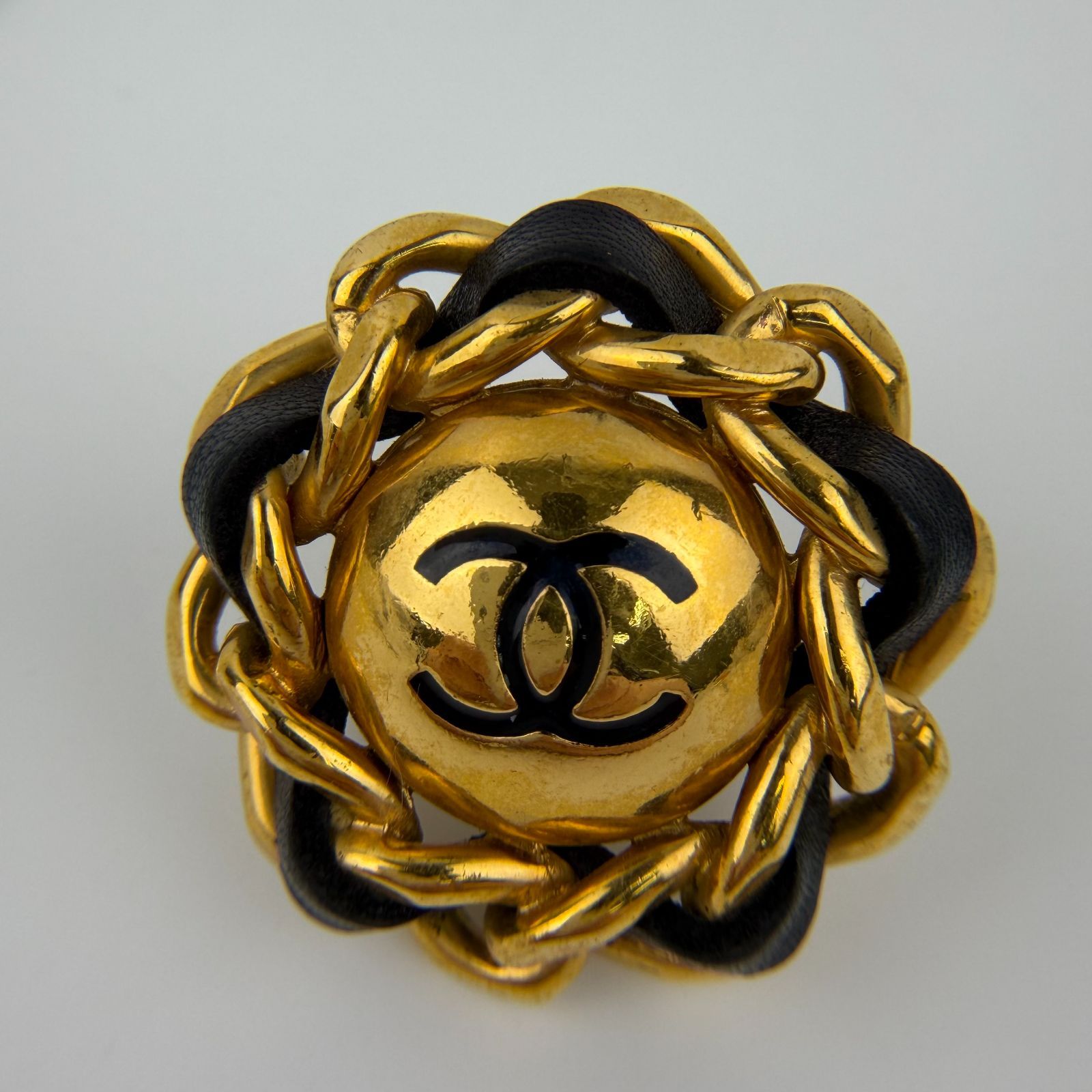 中古】CHANEL シャネル ココマーク 片耳イヤリング チェーン ゴールド