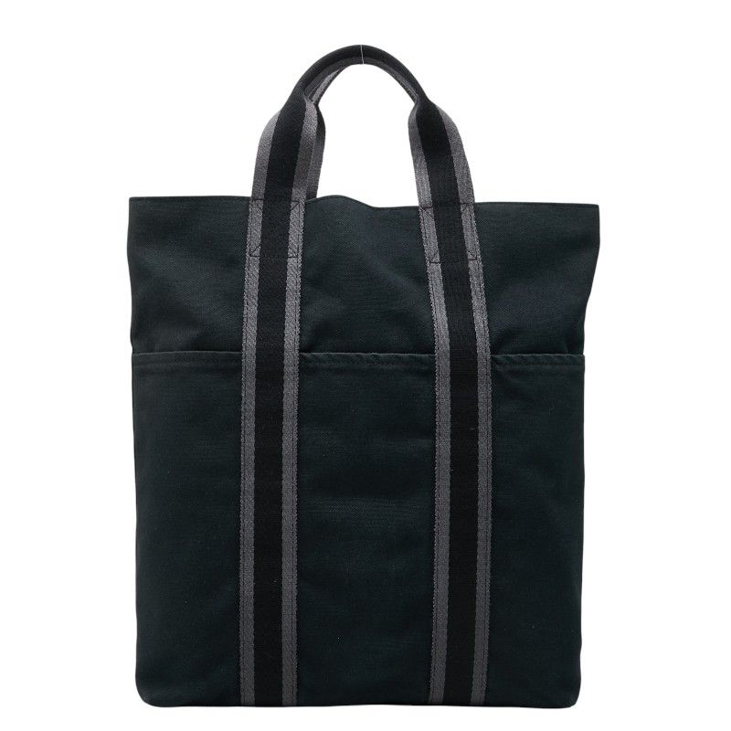 エルメス フールトゥ カバス トートバッグ ブラック コットンキャンバス レディース HERMES【1-0269298】