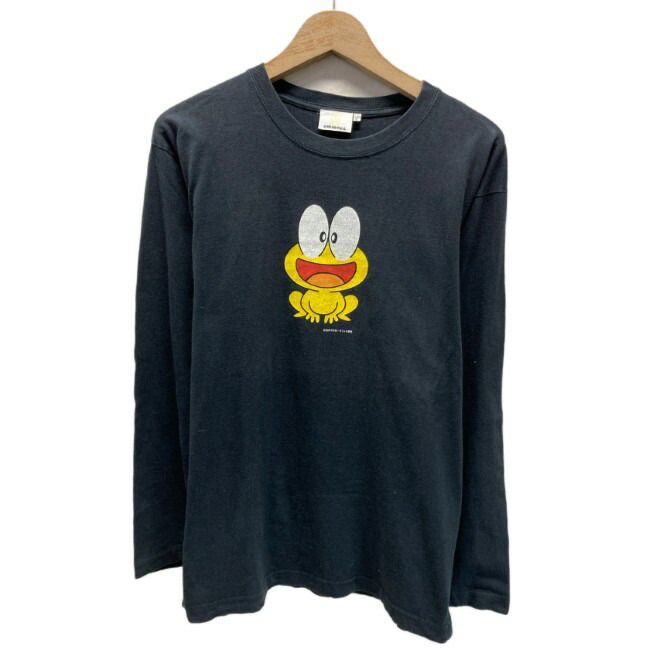 【中古】　ど根性ガエル　ロンT　長袖　カットソー　トップス　クルーネック　両面プリント　キャラクター　ぴょん吉　(C)吉沢やすみ/オフィス安井　古着　/1952