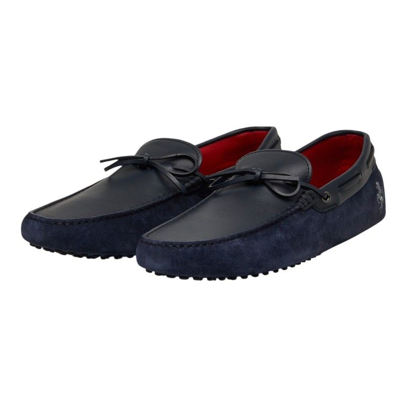 トッズ for フェラーリ ゴンミーニ モカシン ドライビングシューズ サイズ11 ネイビー スウェード レザー メンズ TOD’S【1-0270772】