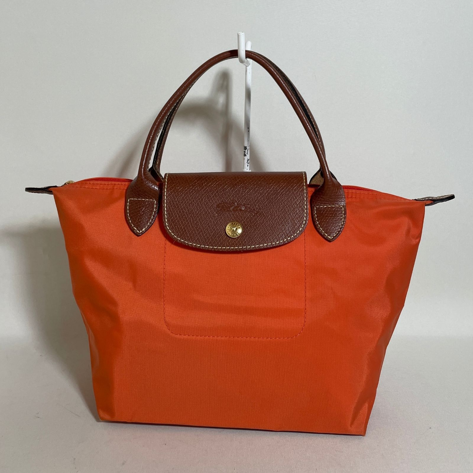 2604-306｜美品｜ロンシャン ル・プリアージュ ハンドバッグ オレンジ