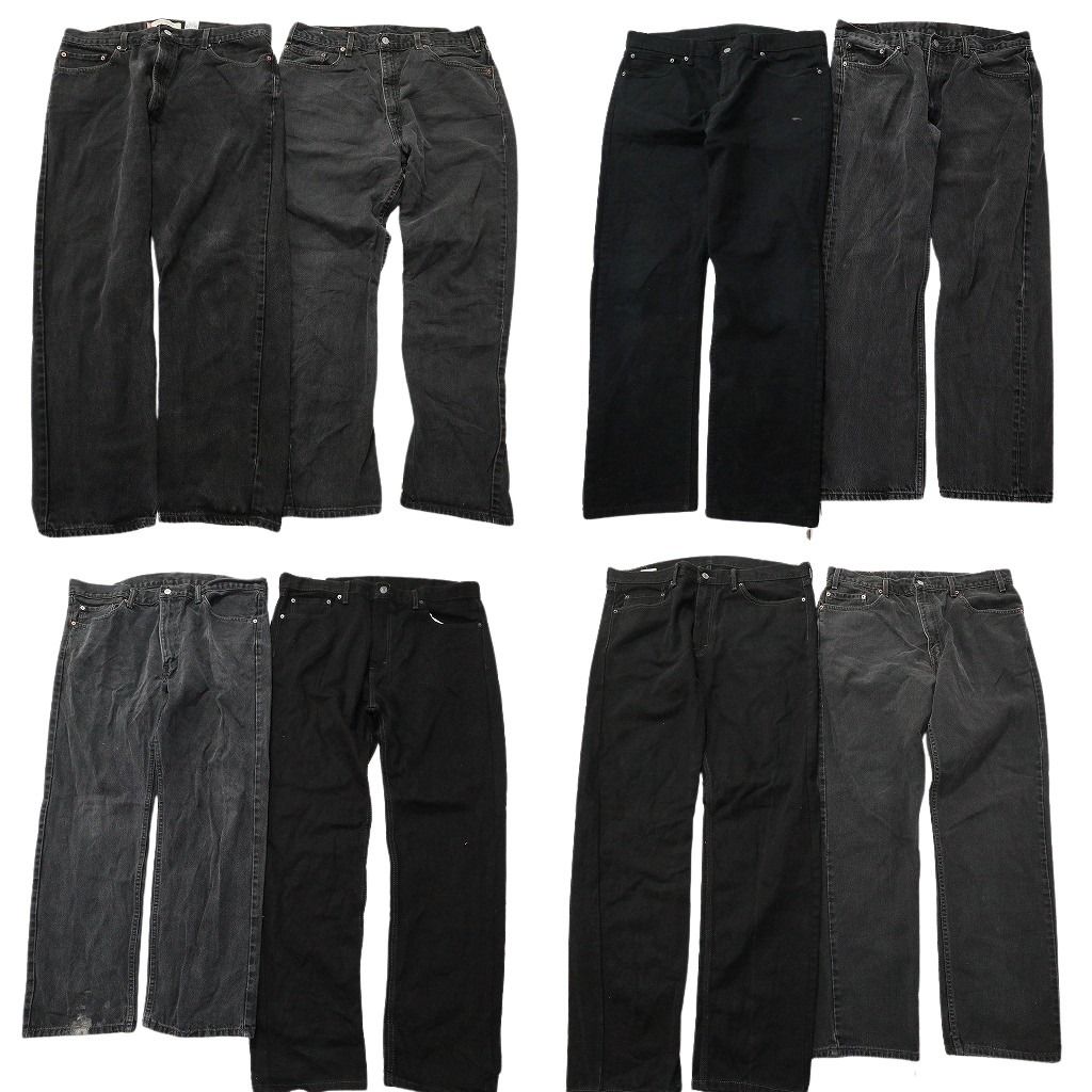 古着卸 まとめ売り リーバイス 505 黒色 ブラック デニムパンツ 8枚セット ( メンズ 40/38 ) テーパード　ジッパーフライ 中古 古着 NE8142 17,250円