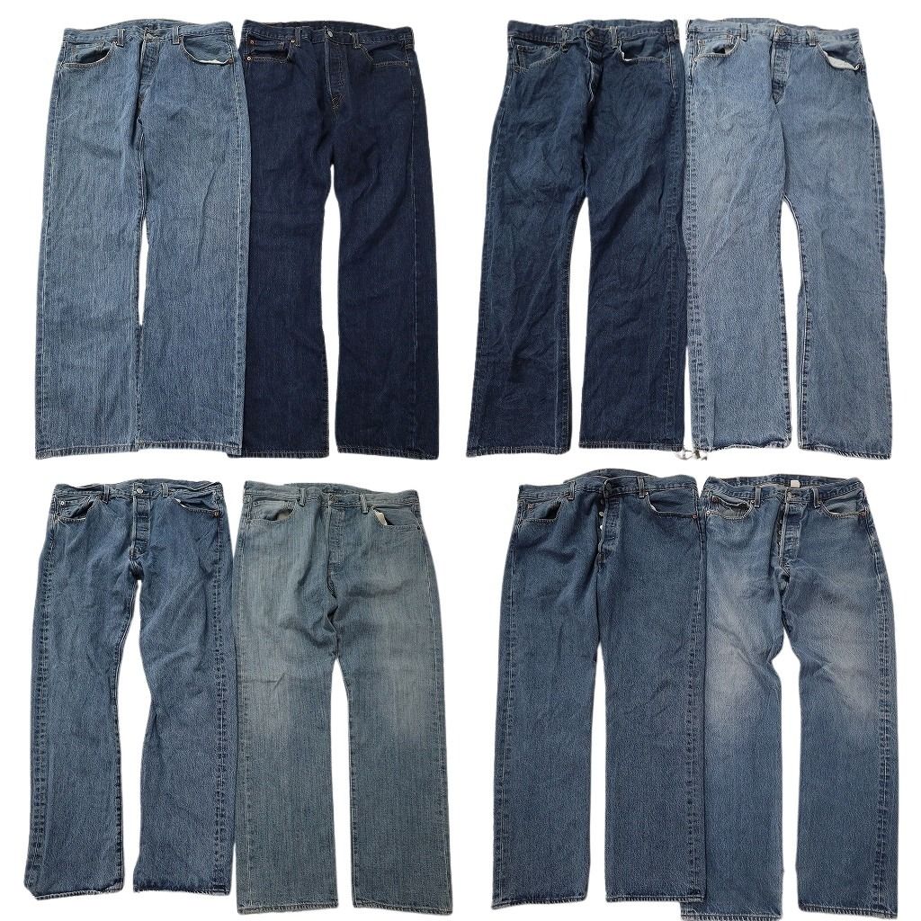 古着卸 まとめ売り リーバイス 501 デニムパンツ 8枚セット ( メンズ 38 ) ストレート　ボタンフライ インディゴブルー 中古 古着 NE8154 14,252円