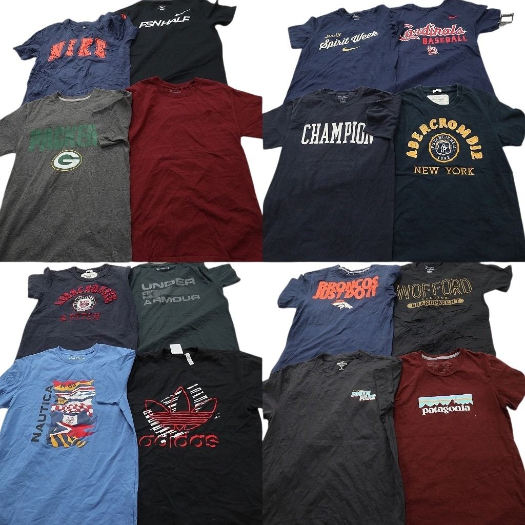 古着卸 まとめ売り ブランドMIX Tシャツ 16枚セット ( メンズ S ) パタゴニア アバクロ アディダス チャンピオン ナイキ 中古 古着 NE8161