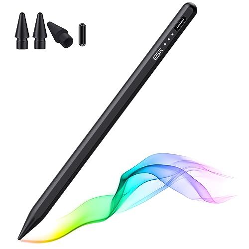 ☆新品☆ESR iPad ペンシル 2026-2018 用ペン 傾斜感知 アップルペンシル iPad第11世代(A16)/第10世代、Air 11/13、Pro 11/12.9/13、Mini 6/5, ブラック 1f08c3c2